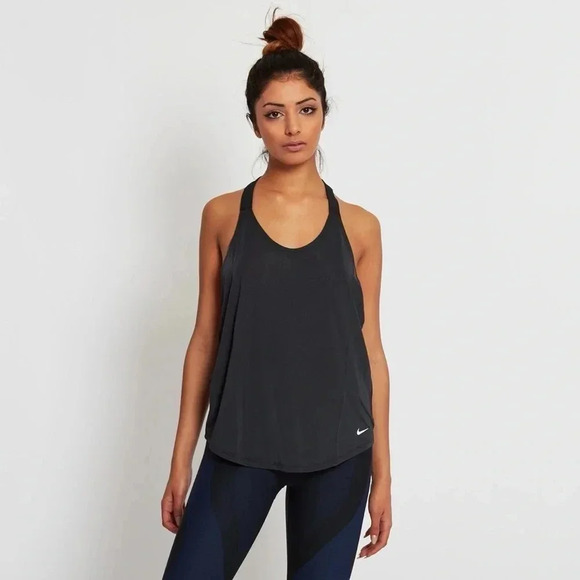 Nike‎ W Tank Elevate Elastika 803557-010 black women’s XS tank top EUC - Picture 2 of 6